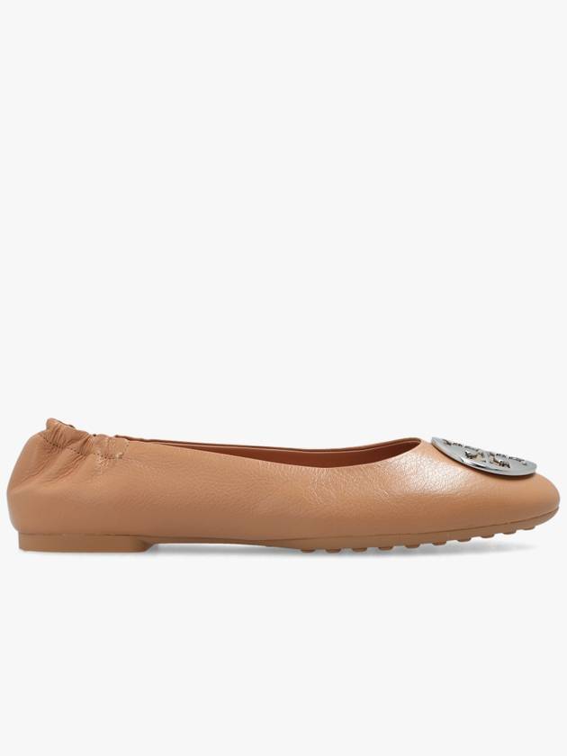 Tory Burch ‘Claire’ Leather Ballet Flats, Women's, Beige - TORY BURCH - BALAAN 1