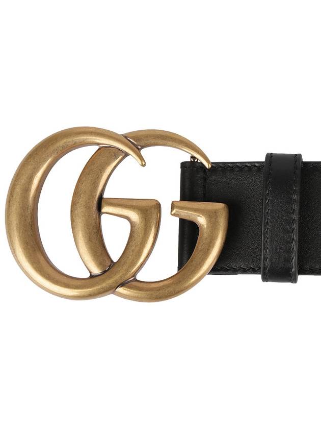 GG Marmont Buckle Leather Belt Black - GUCCI - BALAAN 6