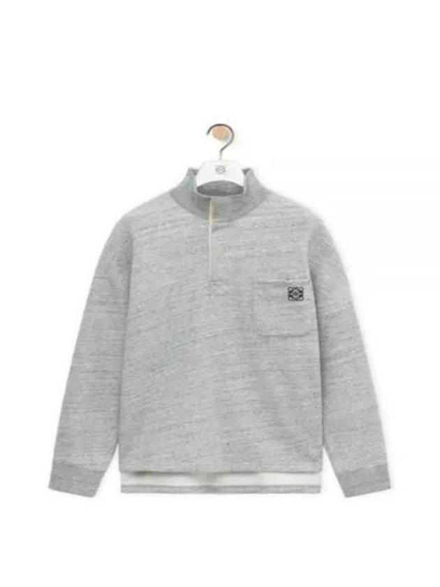 Anagram High Neck Cotton Sweatshirt Grey Melange - LOEWE - BALAAN 2