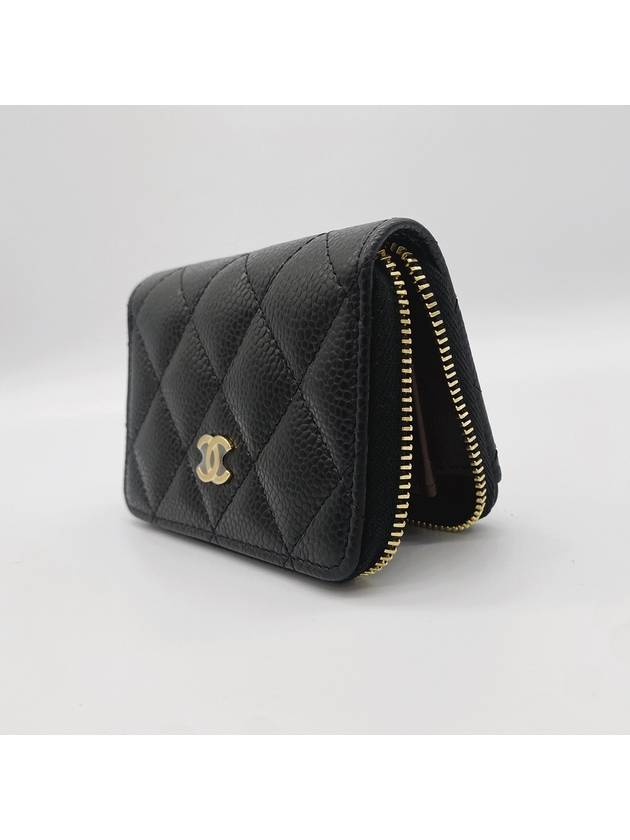 Classic Zipped Coin Purse Grained Calfskin & Gold Black - CHANEL - BALAAN 5