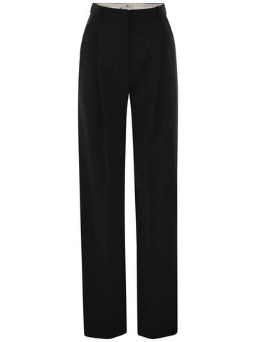 Crepe trousers with satin details - ELISABETTA FRANCHI - BALAAN 1