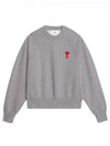 Cotton Heart Logo Sweatshirt Heather Grey - AMI - BALAAN 2