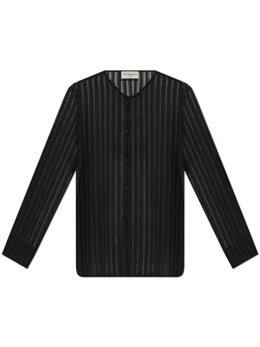 Officine Generale Shirt With Stripe Pattern, Women's, Black - OFFICINE GENERALE - BALAAN 1