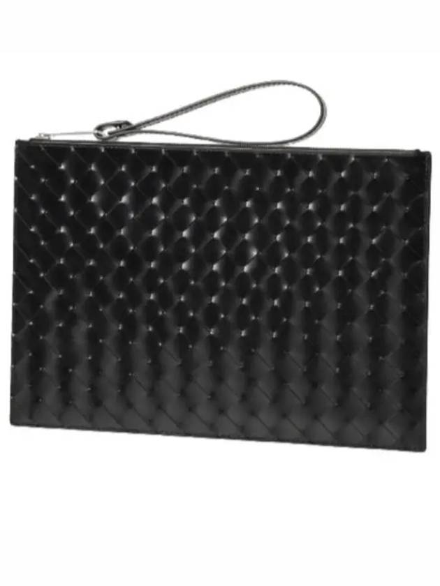 Intrecciato Medium Clutch Bag Black - BOTTEGA VENETA - BALAAN 2