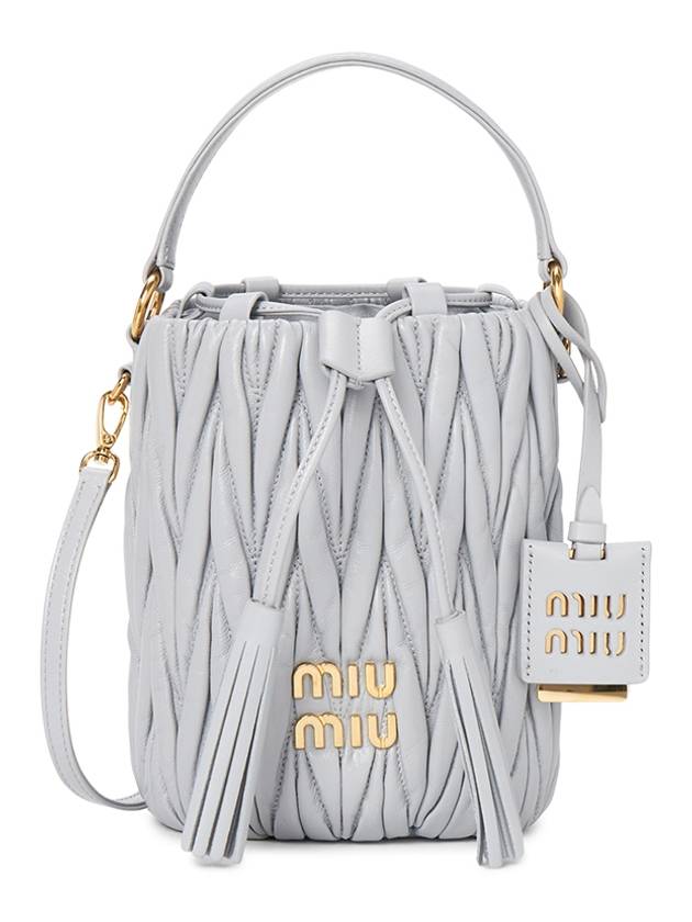 Matelasse Nappa Leather Bucket Bag Cornflower - MIU MIU - BALAAN 2