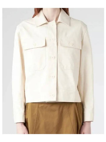 24 MHL CROPPED WORKER JACKET OFF WHITE WHJK0507S24JCD OFW - MARGARET HOWELL - BALAAN 1