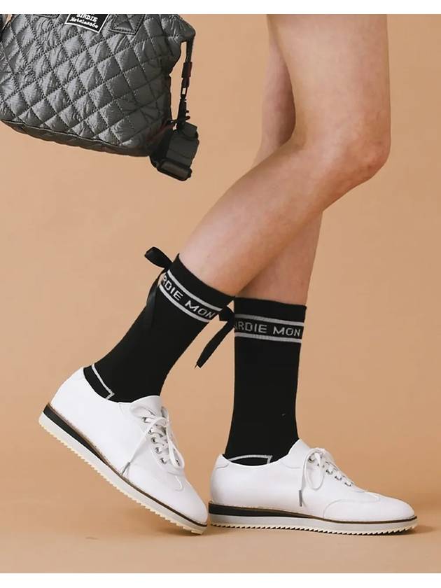 Ribbon script middle socks BLACK - MONBIRDIE GOLF - BALAAN 4