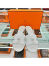 Oasis H logo leather sandals slippers white studs - HERMES - BALAAN 3