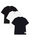 Logo Crew Neck Cotton 3 Pack Short Sleeve T-shirt - JIL SANDER - BALAAN 1