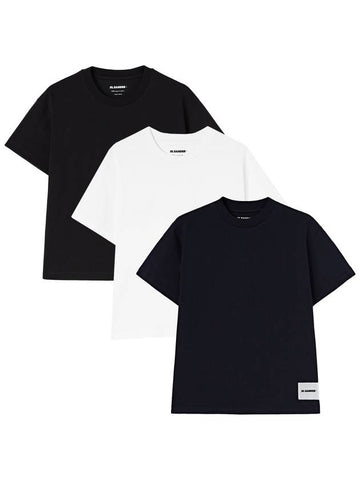 Logo Crew Neck Cotton 3 Pack Short Sleeve T-shirt - JIL SANDER - BALAAN 1