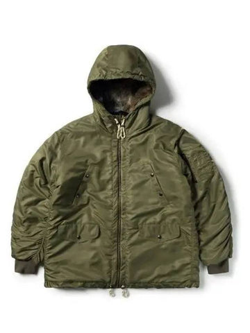 U Reversible Nylon Flight Parka AMI Army Green - ARIES - BALAAN 1