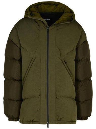 Dolce & Gabbana Green Cotton Blend Down Jacket - DOLCE&GABBANA - BALAAN 1