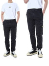 Compass Badge Cargo Straight Pants Black - STONE ISLAND - BALAAN 3