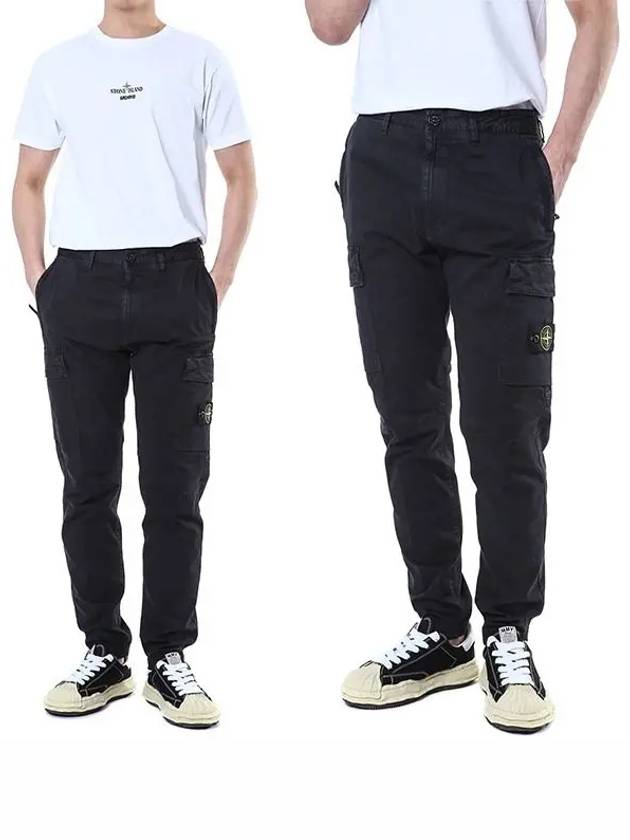 Compass Badge Cargo Straight Pants Black - STONE ISLAND - BALAAN 3