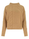 Accordo Cashmere Wool Knit Top Beige - MAX MARA - BALAAN 2