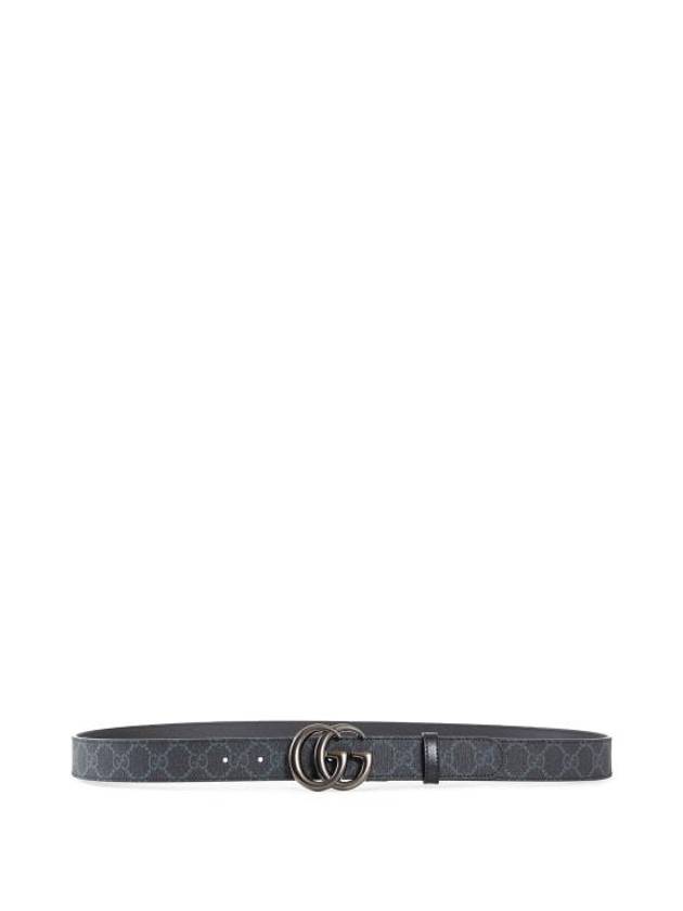 GG Marmont Thin Supreme Canvas Belt Black - GUCCI - BALAAN 3