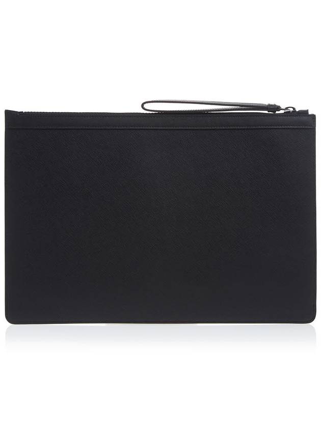 Bollis Large Recycled Leather Clutch Bag Black - BALLY - BALAAN 4