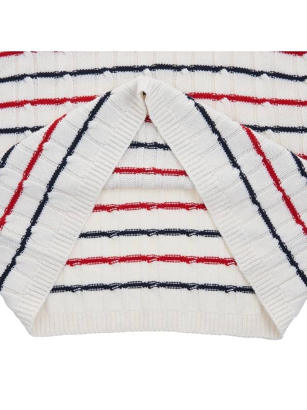 Striped Cashmere Knit Top White - MIU MIU - BALAAN 9