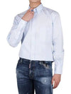 Men's Grosgrain Placket Solid Poplin Long Sleeve Shirt Light Blue - THOM BROWNE - BALAAN 2