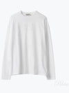 Logo Embroidered Cotton Long Sleeve T-shirt White - MIU MIU - BALAAN 2