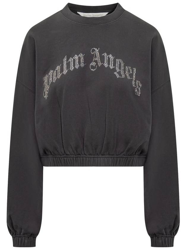 Palm Angels Rhinestone Logo Sweatshirt - PALM ANGELS - BALAAN 1