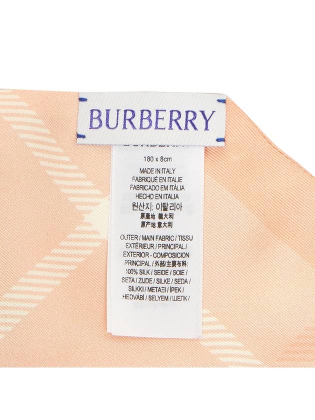 Check Skinny Silk Scarf Pink - BURBERRY - BALAAN 6