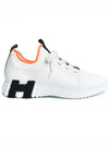 Depart Knit Calfskin Low Sneakers Blanc - HERMES - BALAAN 4