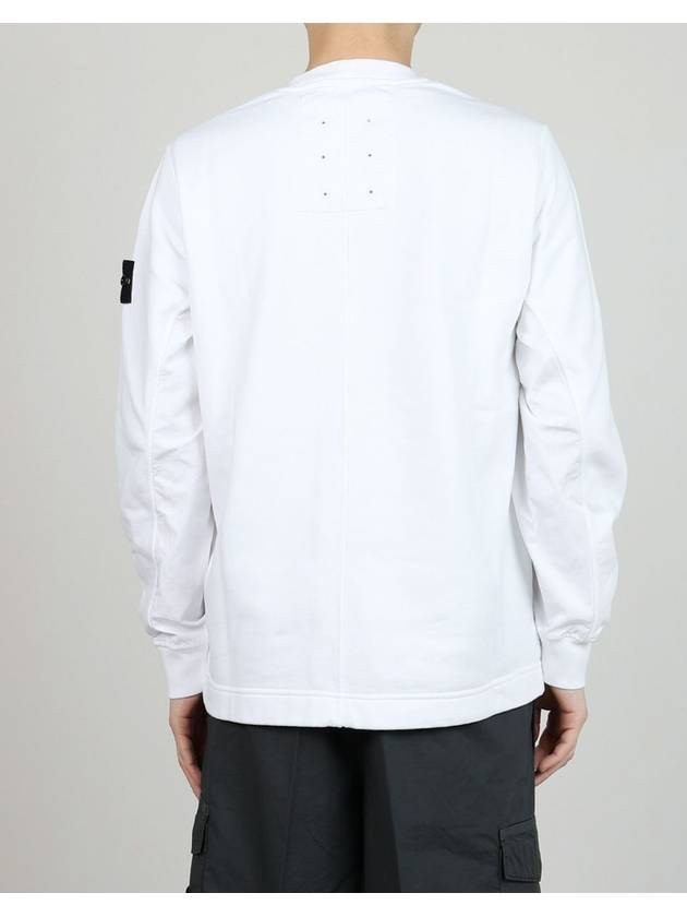 Cotton Fleece Crewneck Sweatshirt White - STONE ISLAND - BALAAN 3