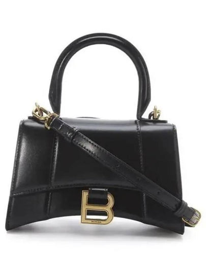 Hourglass XS Glossy Calfskin Tote Bag Black - BALENCIAGA - BALAAN 2