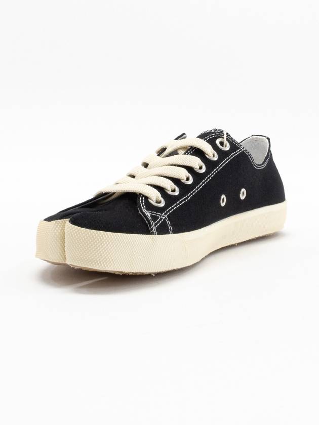 Tabi Canvas Low Top Sneakers Black - MAISON MARGIELA - BALAAN 8