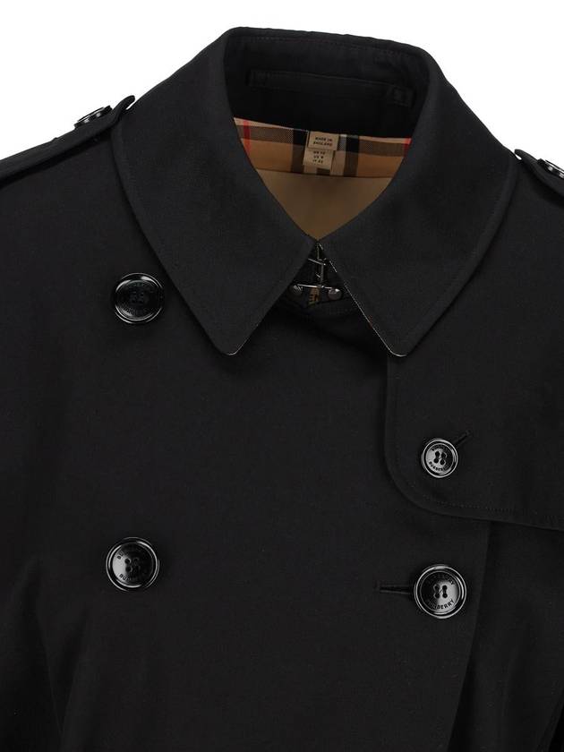 Kensington Cotton Trench Coat Black - BURBERRY - BALAAN 4