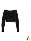 Le Alzou Cropped Mohair Cardigan Black - JACQUEMUS - BALAAN 2