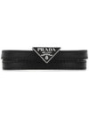 Triangle Logo Saffiano Logo Bracelet Black - PRADA - BALAAN 1