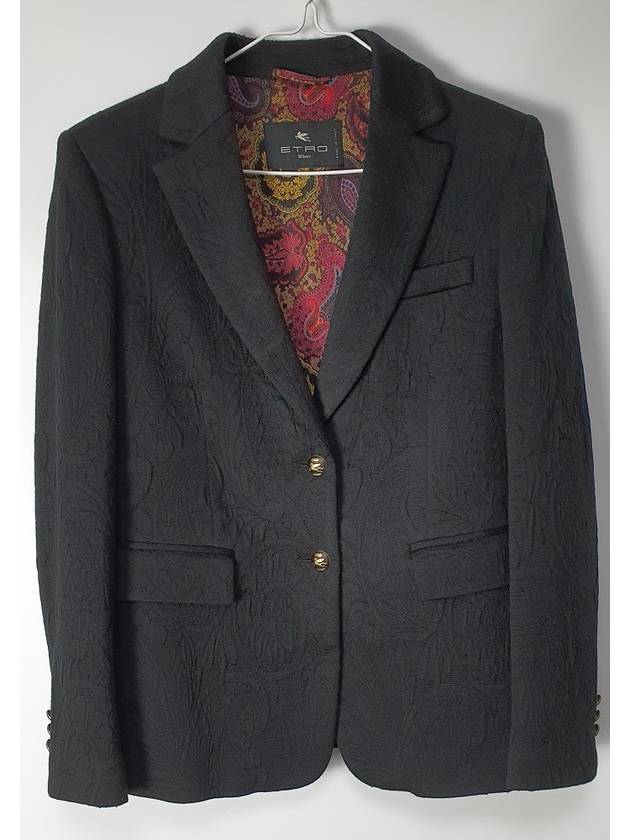 Floral Wool Acrylic Black Blazer Jacket - ETRO - BALAAN 1