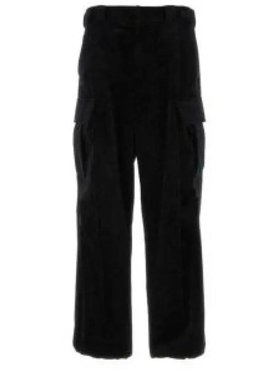 Cargo Pocket Corduroy Straight Pants Black - PRADA - BALAAN 2