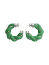 Twist Hoop Earrings Green - BOTTEGA VENETA - BALAAN 1