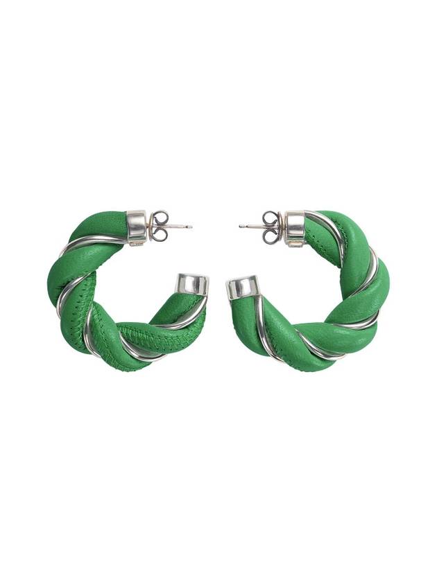 Twist Hoop Earrings Green - BOTTEGA VENETA - BALAAN 1