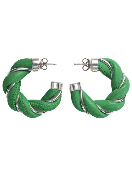 Twist Hoop Earrings Green - BOTTEGA VENETA - BALAAN.