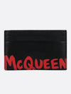 Graffiti Logo Card Wallet Black - ALEXANDER MCQUEEN - BALAAN.