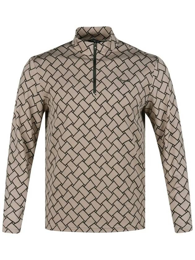 Arnaldo Bassini Men s Half Zip Up Pattern Long Sleeve T Shirt ABMTS44304 - LUX GOLF - BALAAN 2