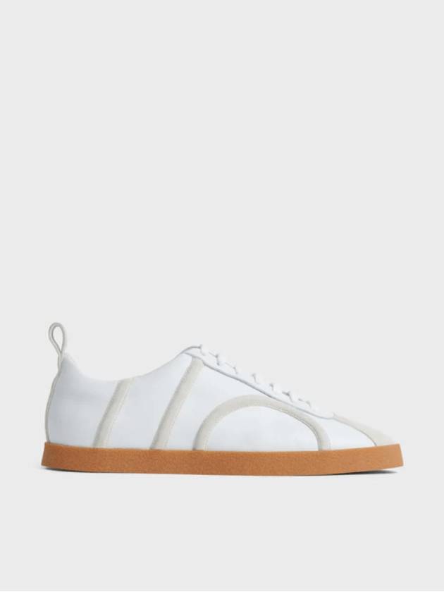 Women's Monogram Embossed Leather Low-Top Sneakers White - TOTEME - BALAAN 2