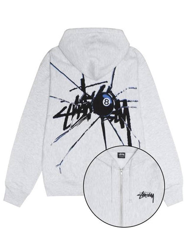 Shattered Hooded Zip Up Ash Women - STUSSY - BALAAN 1