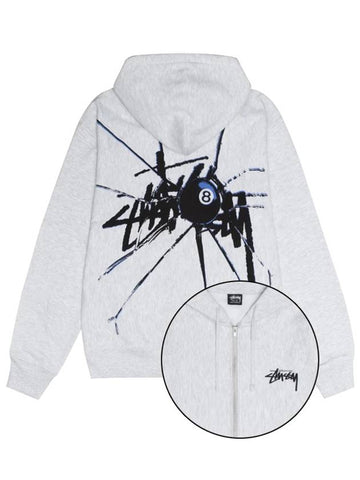 Shattered Hooded Zip Up Ash Men s - STUSSY - BALAAN 1