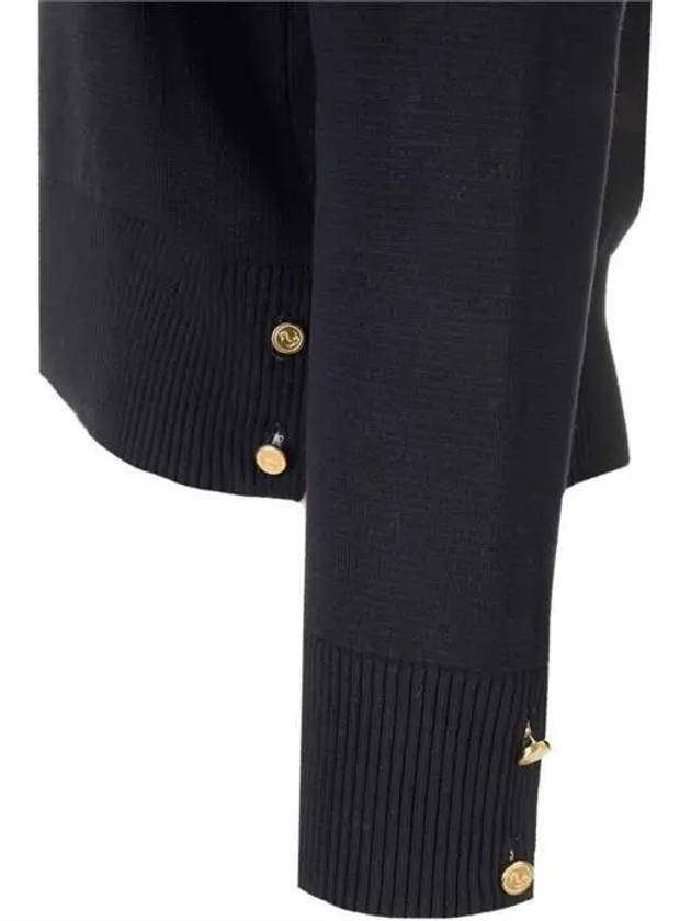 4 Bar Armband Milano Stitch Knit Top Navy - THOM BROWNE - BALAAN 4