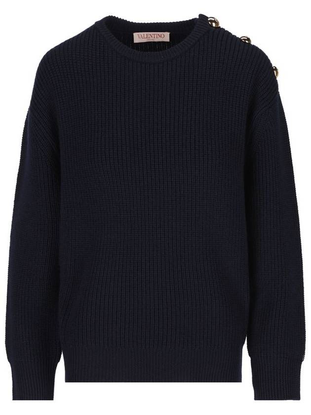 Valentino Garavani Sweaters Blue - VALENTINO - BALAAN 1