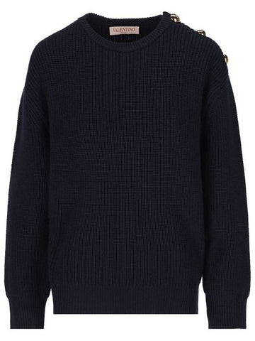 Valentino Garavani Sweaters Blue - VALENTINO - BALAAN 1