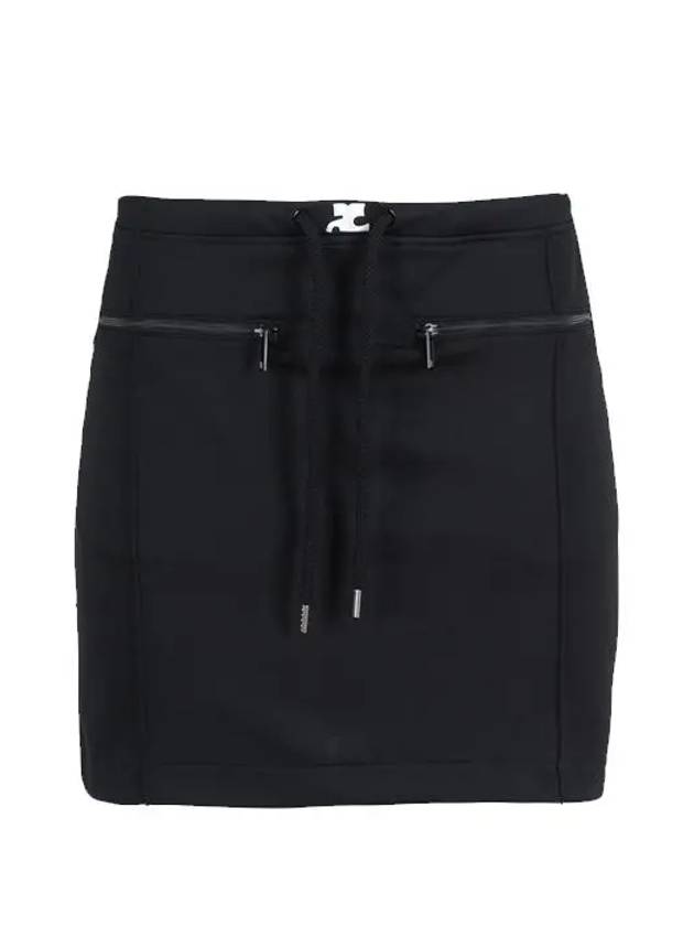 Short Cotton A-Line Skirt Black - COURREGES - BALAAN 3