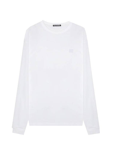 Men's Face Patch Long Sleeve T-Shirt White - ACNE STUDIOS - BALAAN 1