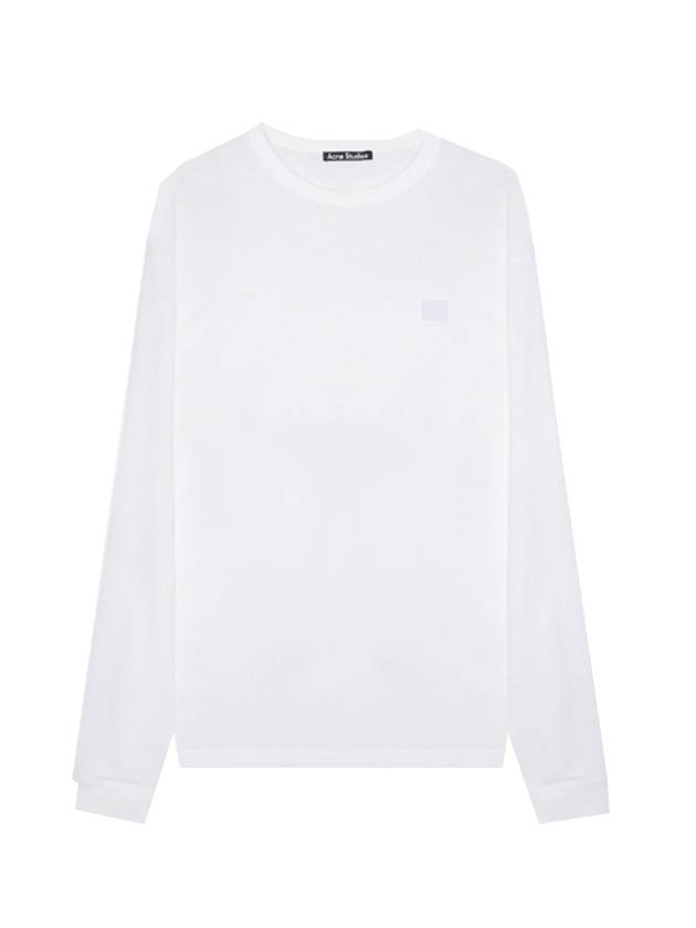 Men's Face Patch Long Sleeve T-Shirt White - ACNE STUDIOS - BALAAN 1