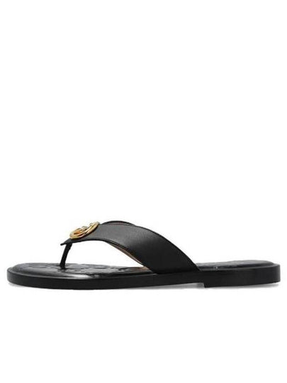 Interlocking G-T Strap Sandals Flip Flops Black - GUCCI - BALAAN 2